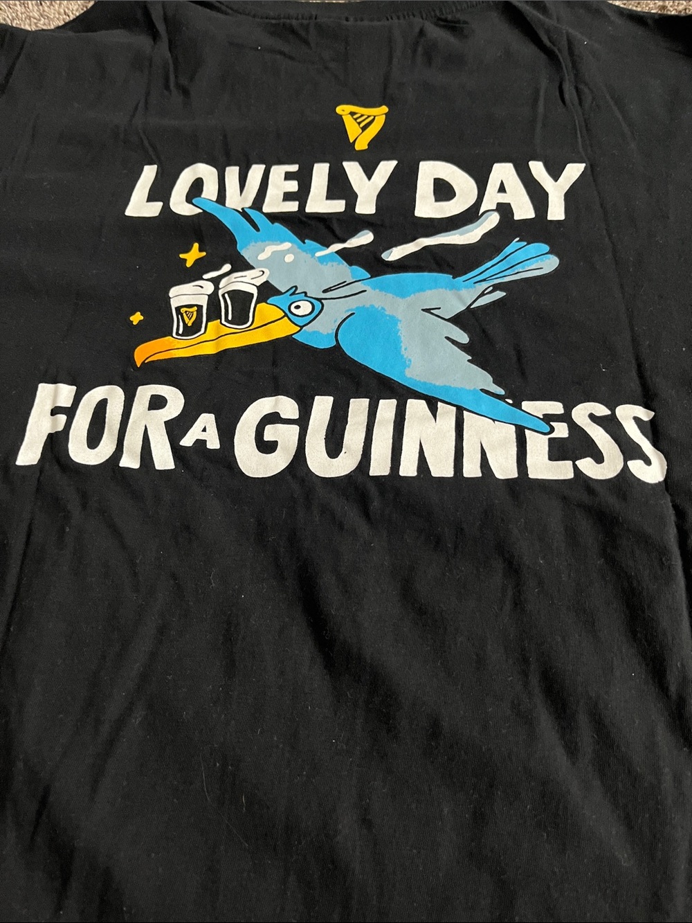 Guinness "Lovely Day For a Guinness" Black Graphic Tee. Comfy. Men. Large. - Picture 3 of 9